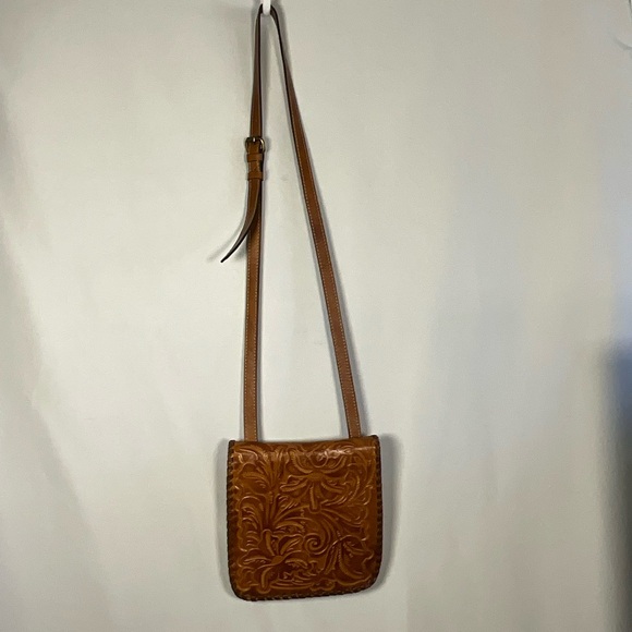 Patricia Nash Crossbody Bag  Tan Granada Embossed whipped-stitched - Picture 3 of 8